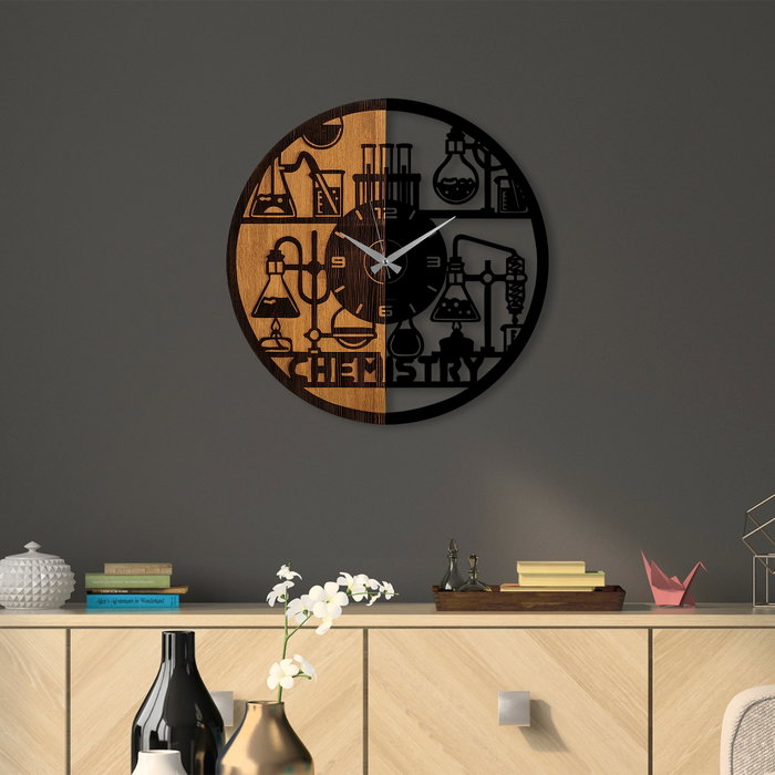 Wallity Reloj de Pared Decorativo de Madera Nogal y Negro Wallity Reloj de Pared Decorativo de Madera Nogal y Negro